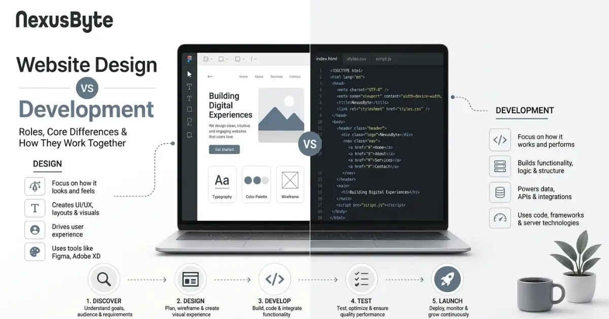 What is website design and development, roles and core differences