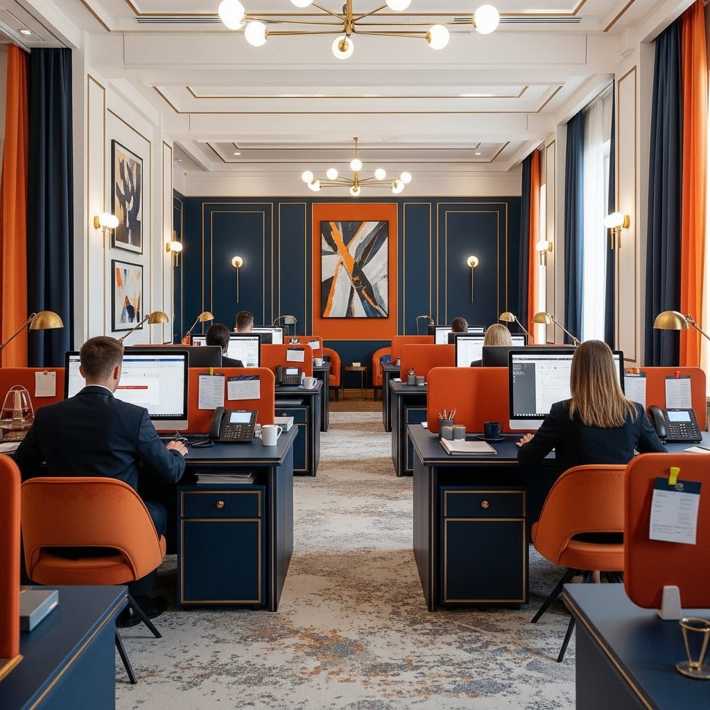 Professional managed IT services workspace with team collaboration